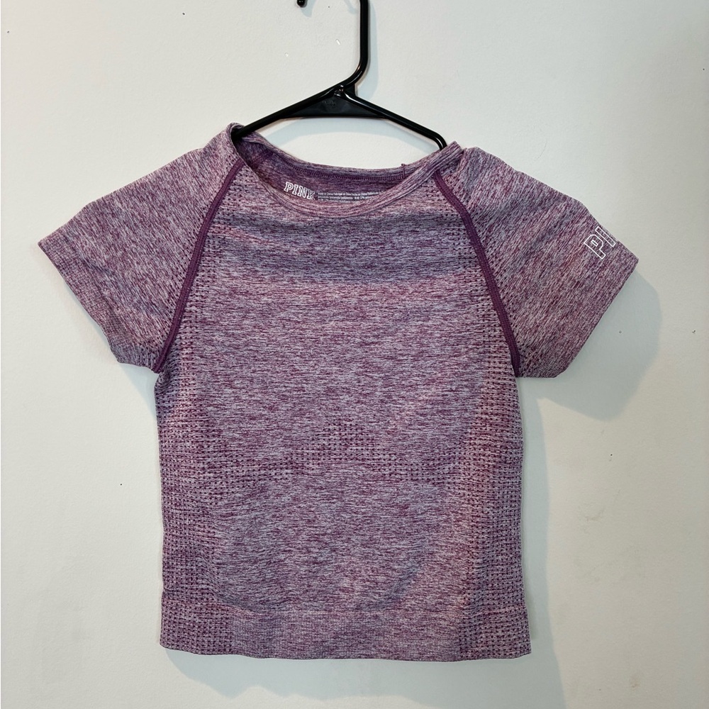Victoria's Secret PINK seamless workout top in a purple heathered material